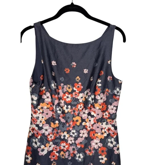 LOFT Dress Womens Size 4 Blue Floral Fit & Flare - Picture 5 of 8